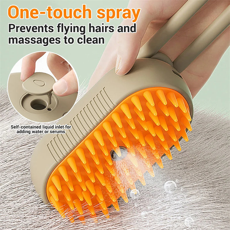 Cat Steam Brush Steamy Dog Brush 3 In 1 Electric massage