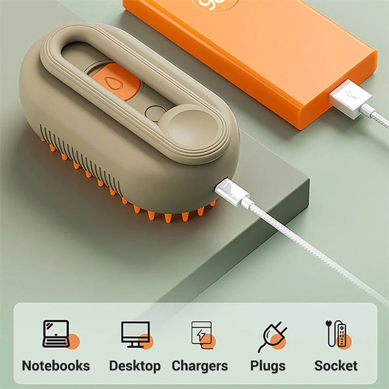 Cat Steam Brush Steamy Dog Brush 3 In 1 Electric massage