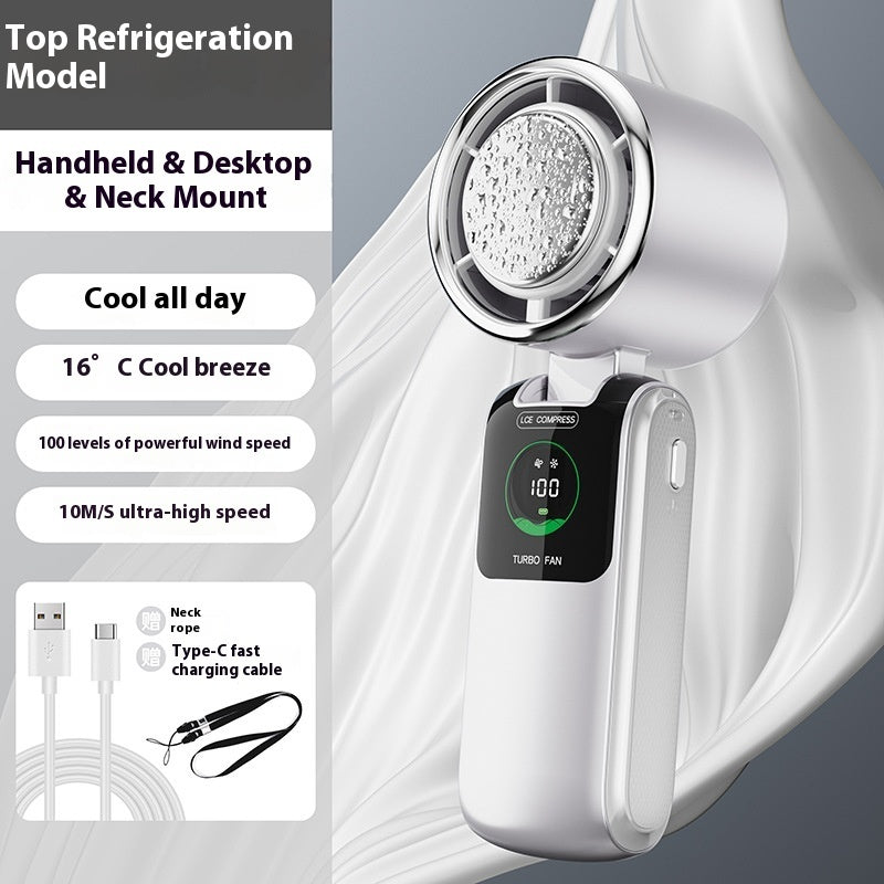 New Ice Mini Fan Portable Outdoor Hanging Neck Small Fan